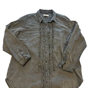 Anthropologie Pilcro Charcoal Casual Button-Down Shirt